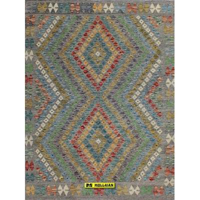 Kilim Kaudani Melange 196x154-Mollaian-carpets-Kilim -Sumak-Kilim - Kaudani - Vaziri - Herat-13360-Sale--50%