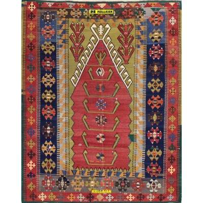 Kilim old Anatolia 190x155-Mollaian-carpets-Kilim -Sumak-Kilim-4631-Sale--50%