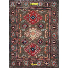 Uzbek Kazak 145x106-Mollaian-tappeti-Tappeti Geometrici-Uzbek - Uzbeck-14147-Saldi--50%