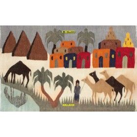 Tapestry kilim Nile Egypt 134x86-Mollaian-carpets-Aubusson and Tapestries-Arazzo Kilim Nile Harrania-14389-Sale--50%