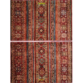 Pair of Khorjin Shabargan Bedside rugs 102x67-105x68-Mollaian-carpets-Home-Khorgin - Shabargan - Khorjin-14047-14057-Sale--50%