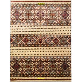 Khorjin Shabargan extra-fine 205x158-Mollaian-carpets-Gabbeh and Modern Carpets-Khorgin - Shabargan - Khorjin-14034-Sale--50%