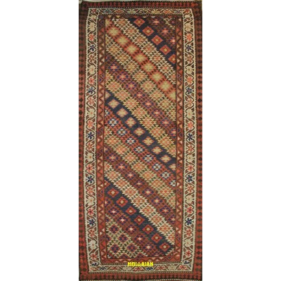 Old Kilim Kaudani 397x148-Mollaian-carpets-Kilim -Sumak-Kilim - Kaudani - Vaziri - Herat-0572-Sale--50%