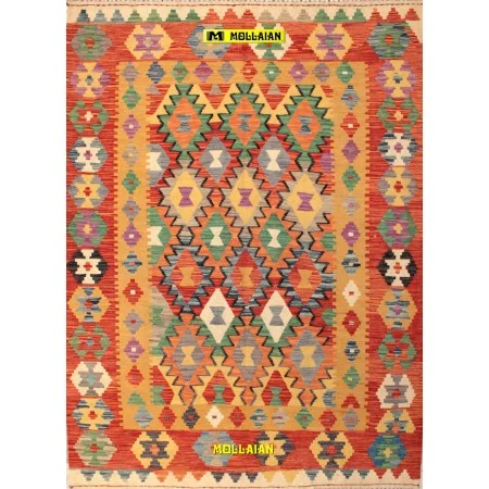 Kilim Kaudani Melange 240x177-Mollaian-carpets-Kilim -Sumak-Kilim - Kaudani - Vaziri - Herat-14737-Sale--50%